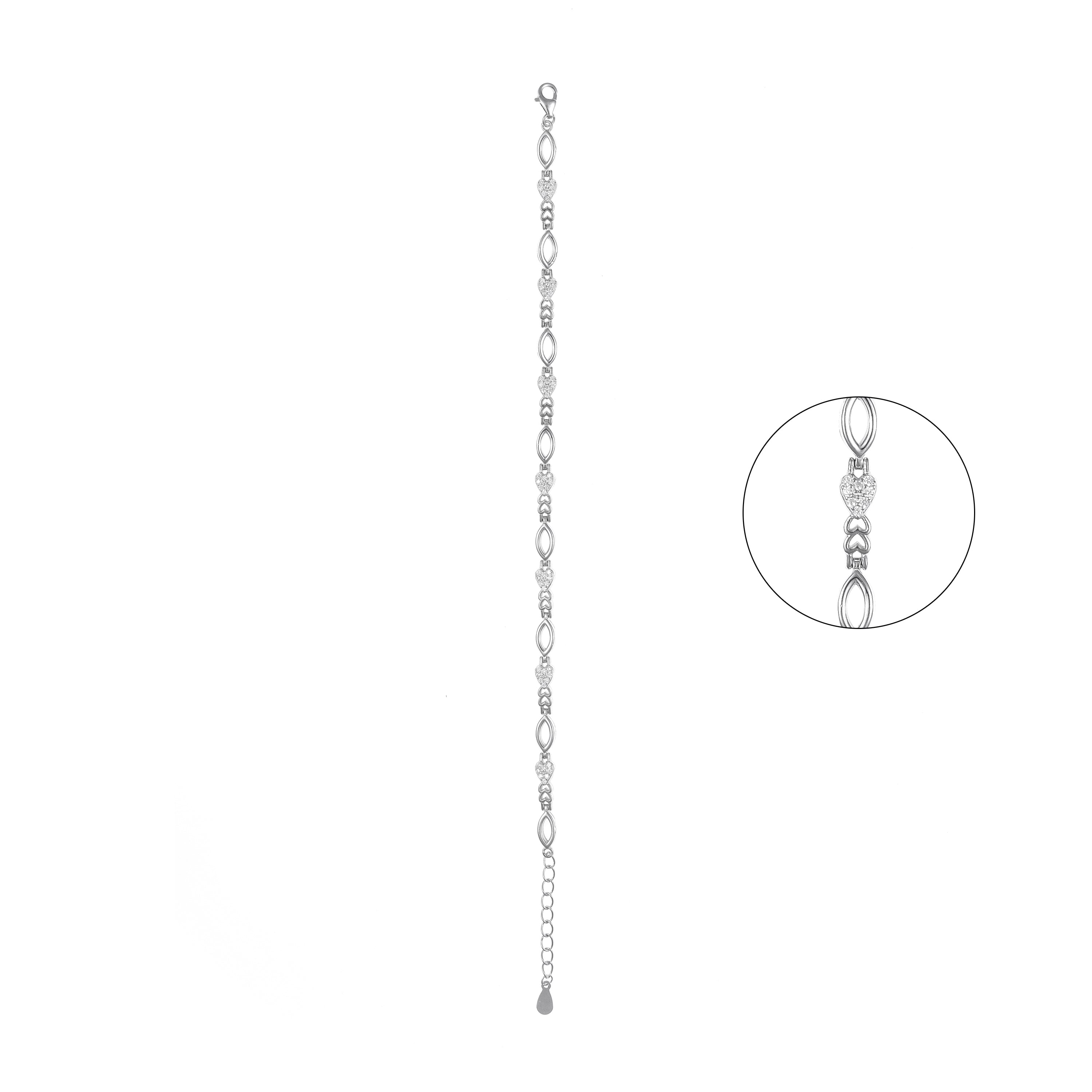 92.5 Sterling Silver CZ Diamond Bracelet