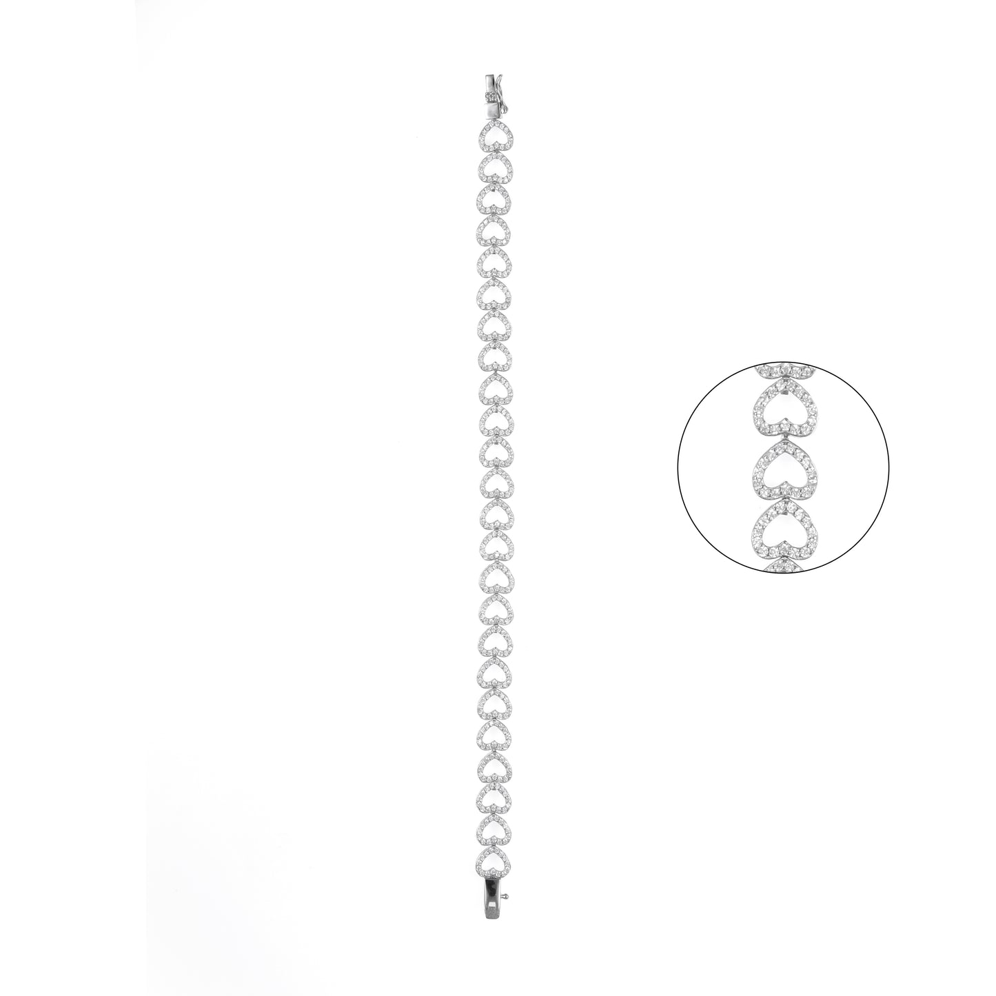 92.5 Sterling Silver CZ Diamond Bracelet