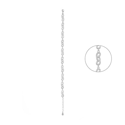 92.5 Sterling Silver CZ Diamond Bracelet