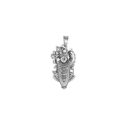 Silver Shrinathji Pendant (Nathdwara Krishna Design) – Antique Finish | 8.08g