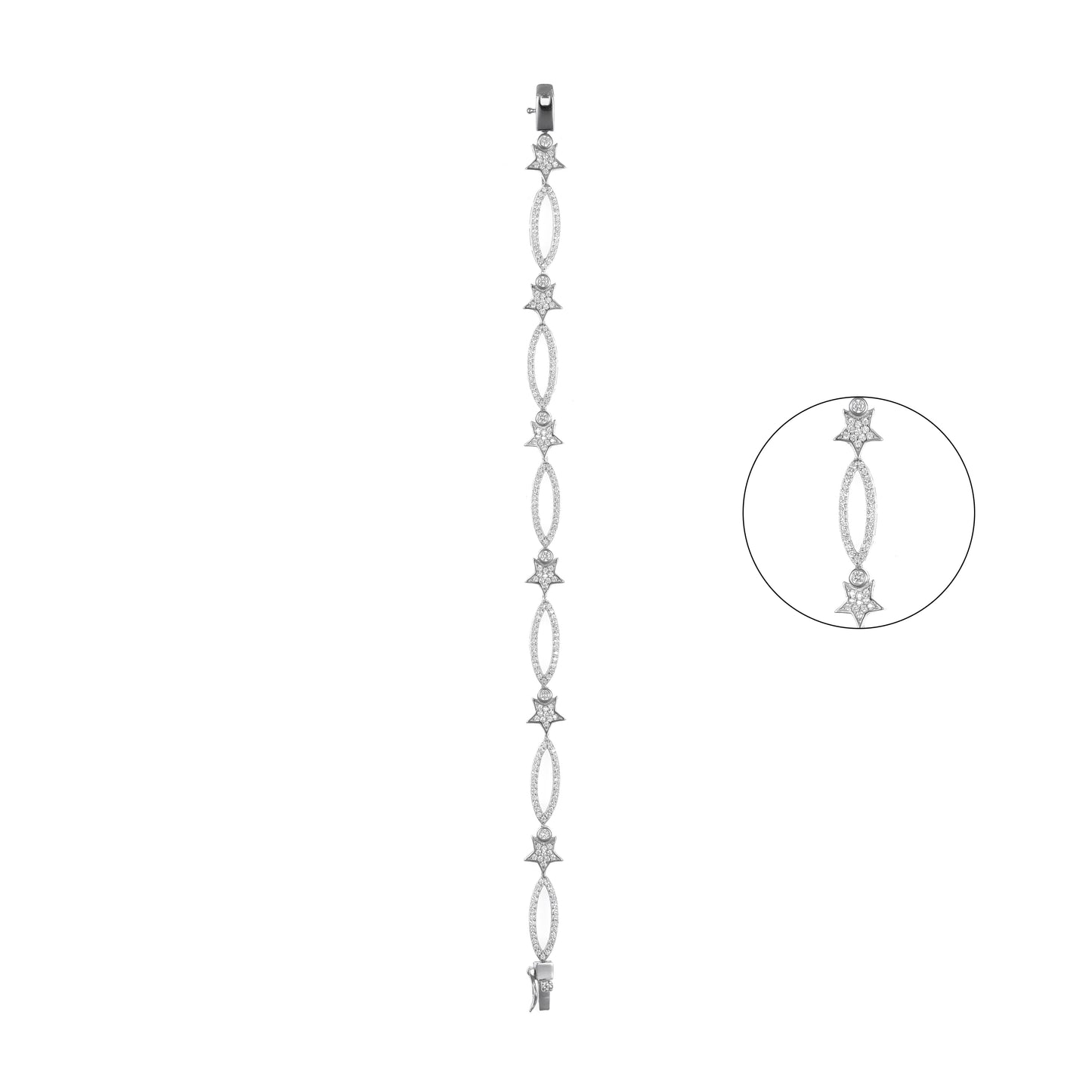 92.5 Silver Elegant Star Bracelet