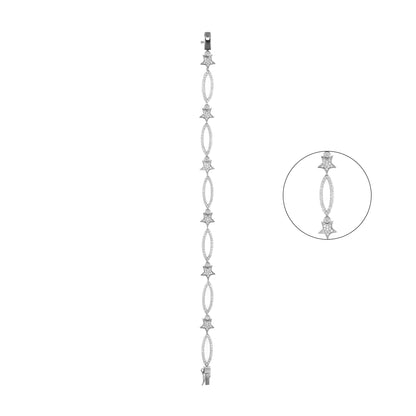 92.5 Silver Elegant Star Bracelet
