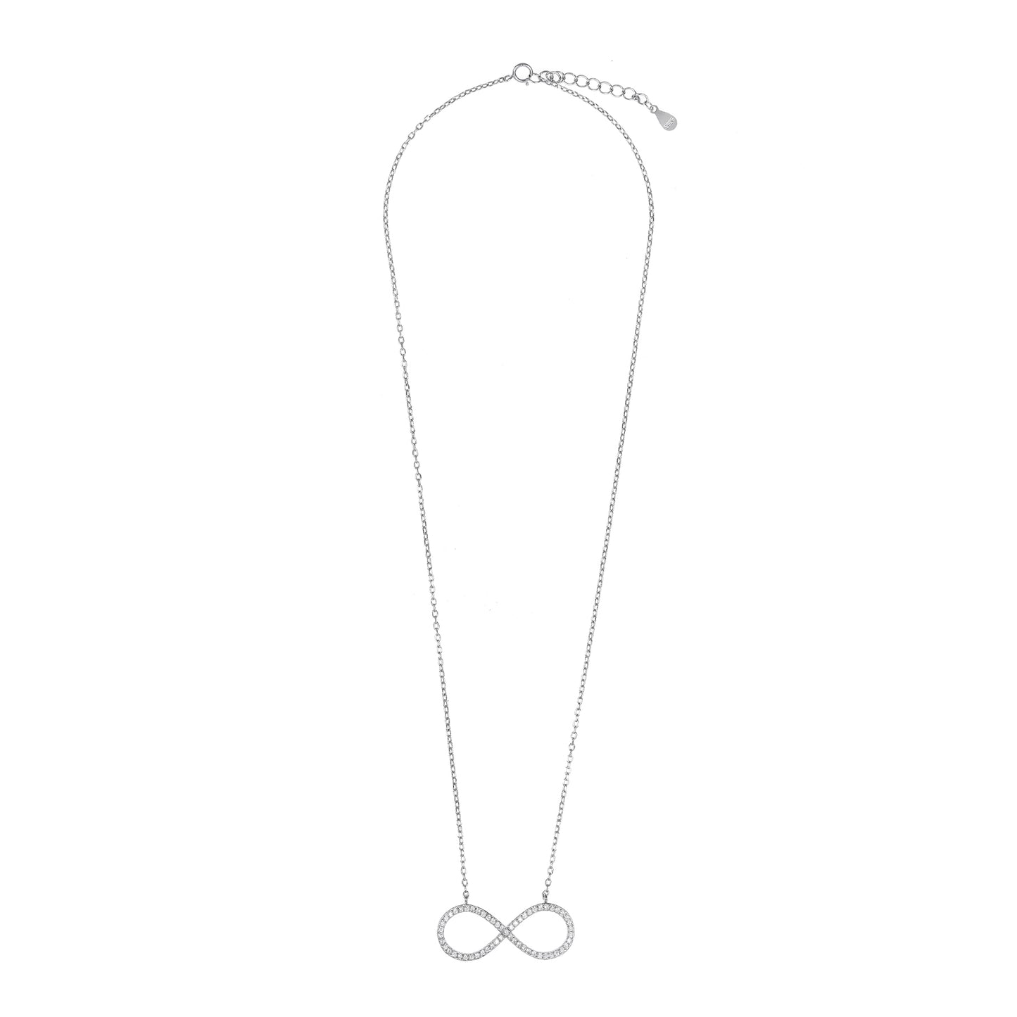Silver Infinity Chain Pendant Set