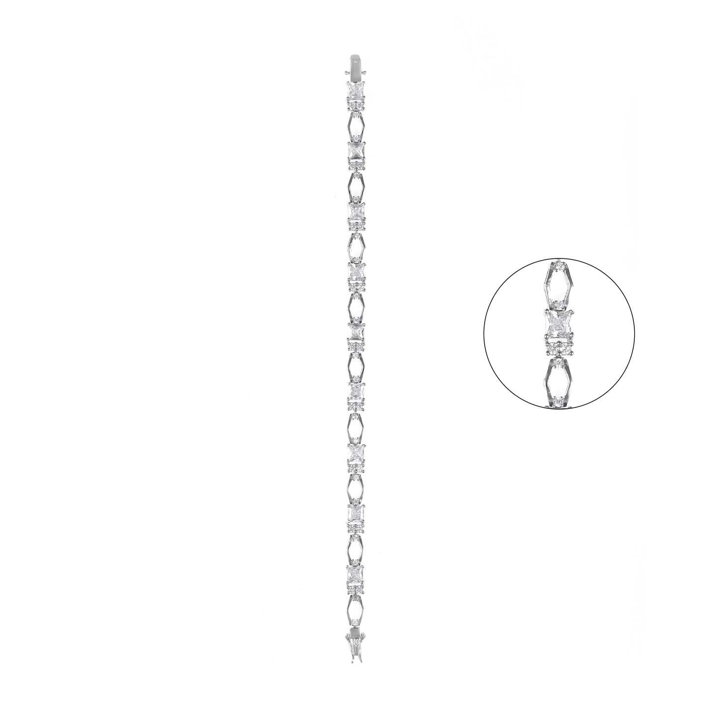 92.5 Sterling Silver CZ Diamond Bracelet