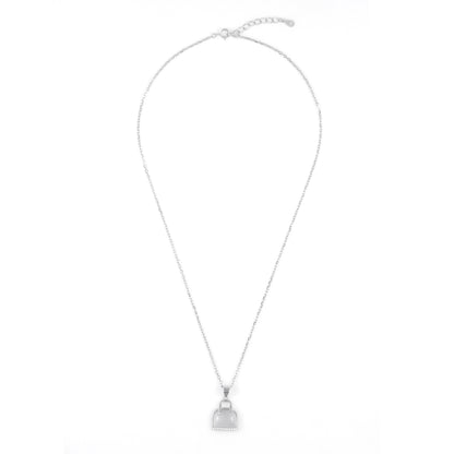 Silver Handbag Pendant Necklace Chain Set for Women