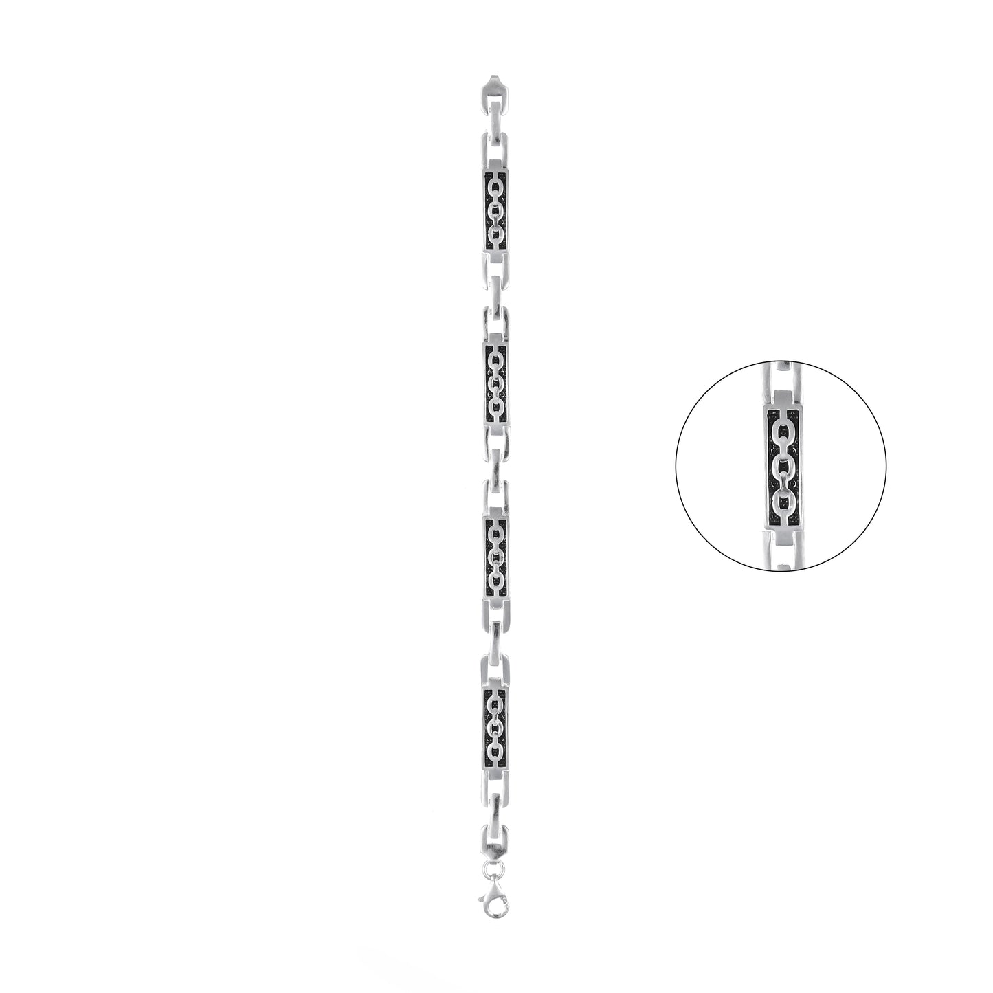 Sterling Silver Men Bracelet Oxidised