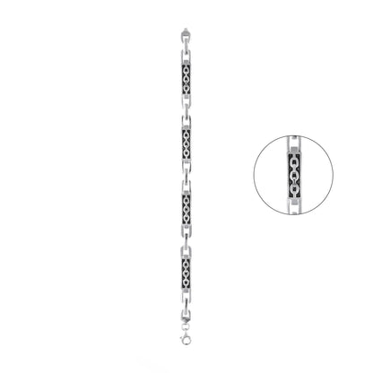 Sterling Silver Men Bracelet Oxidised