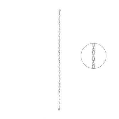 92.5 Sterling Silver Infinity CZ Diamond Bracelet