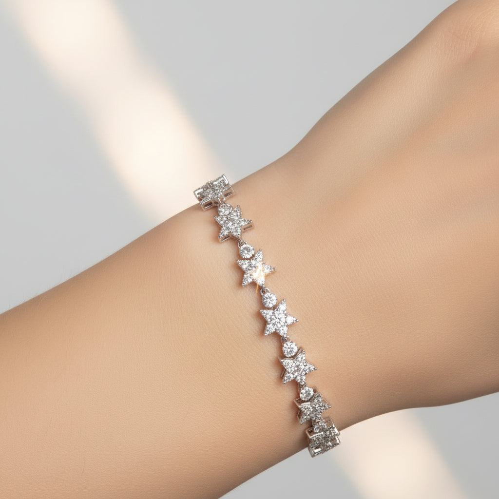 92.5 Silver Elegant Star Bracelet for Women – 11.47g | Sterling Silver Jewelry