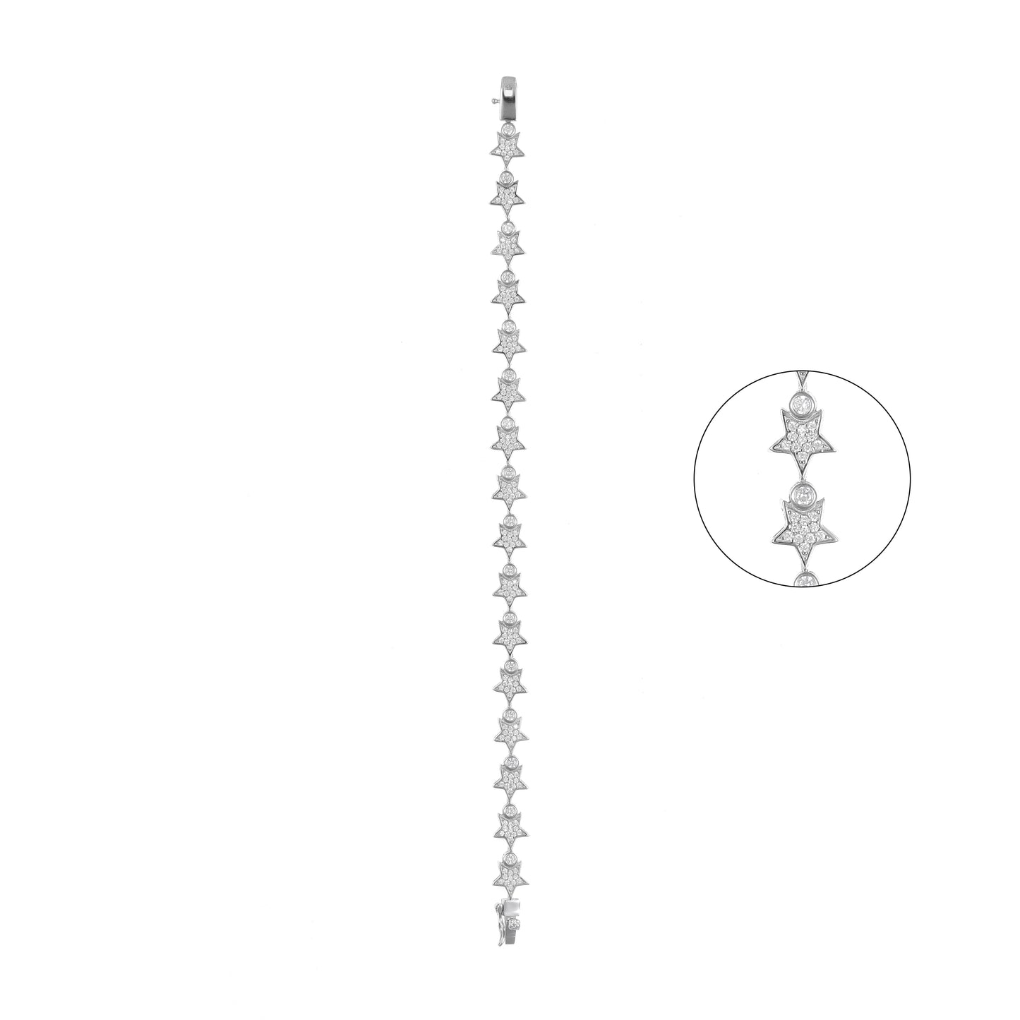 92.5 Silver Elegant Star Bracelet