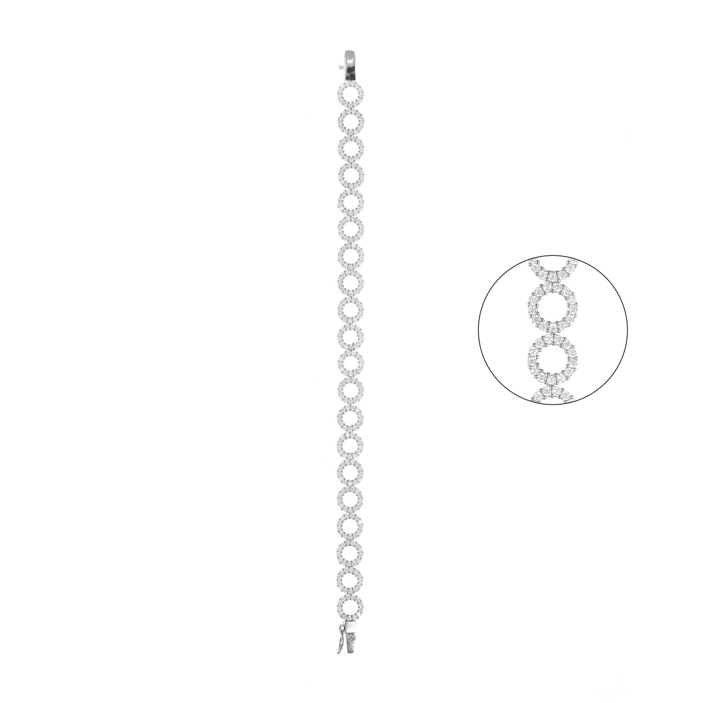 92.5 Sterling Silver CZ Diamond Bracelet