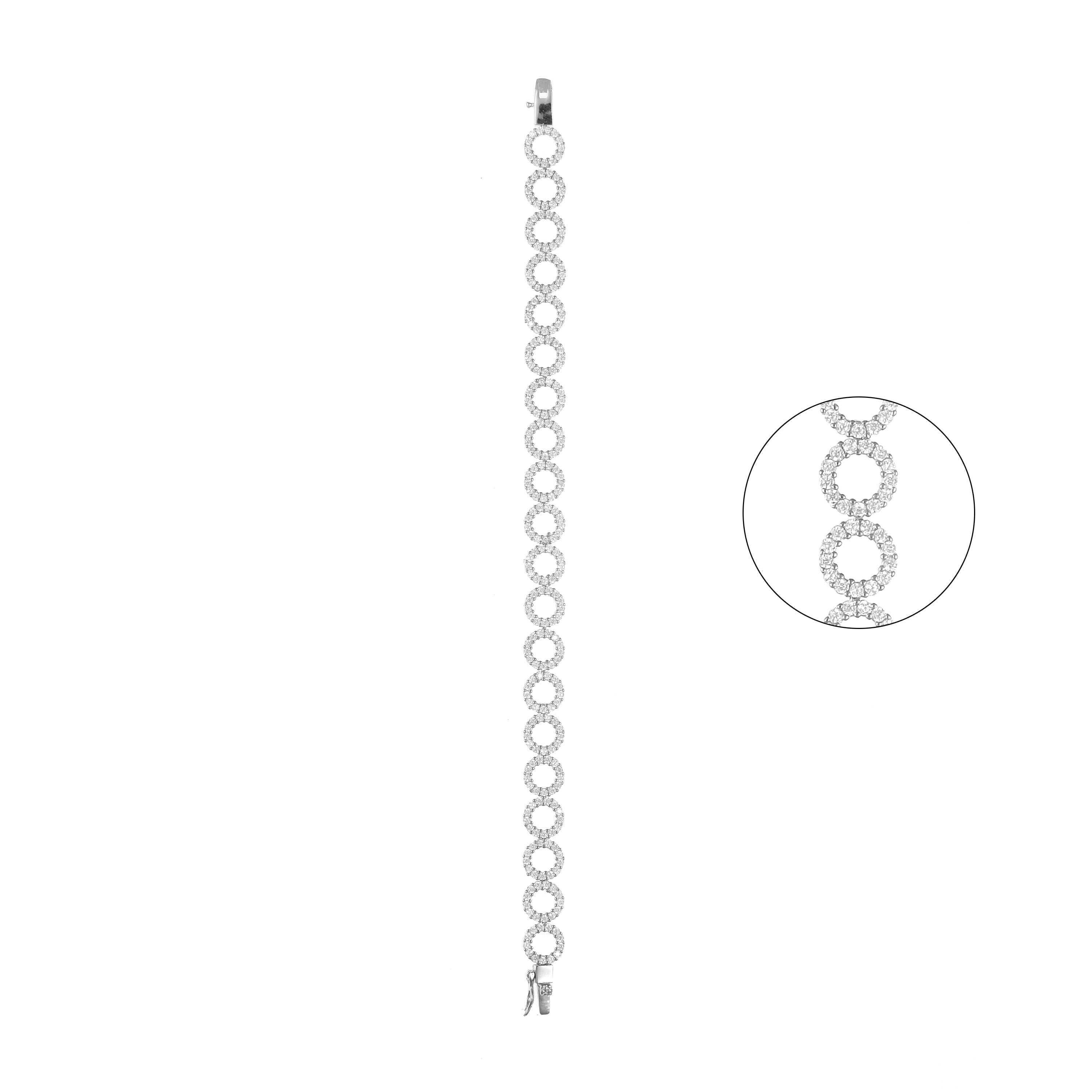 92.5 Sterling Silver CZ Diamond Bracelet