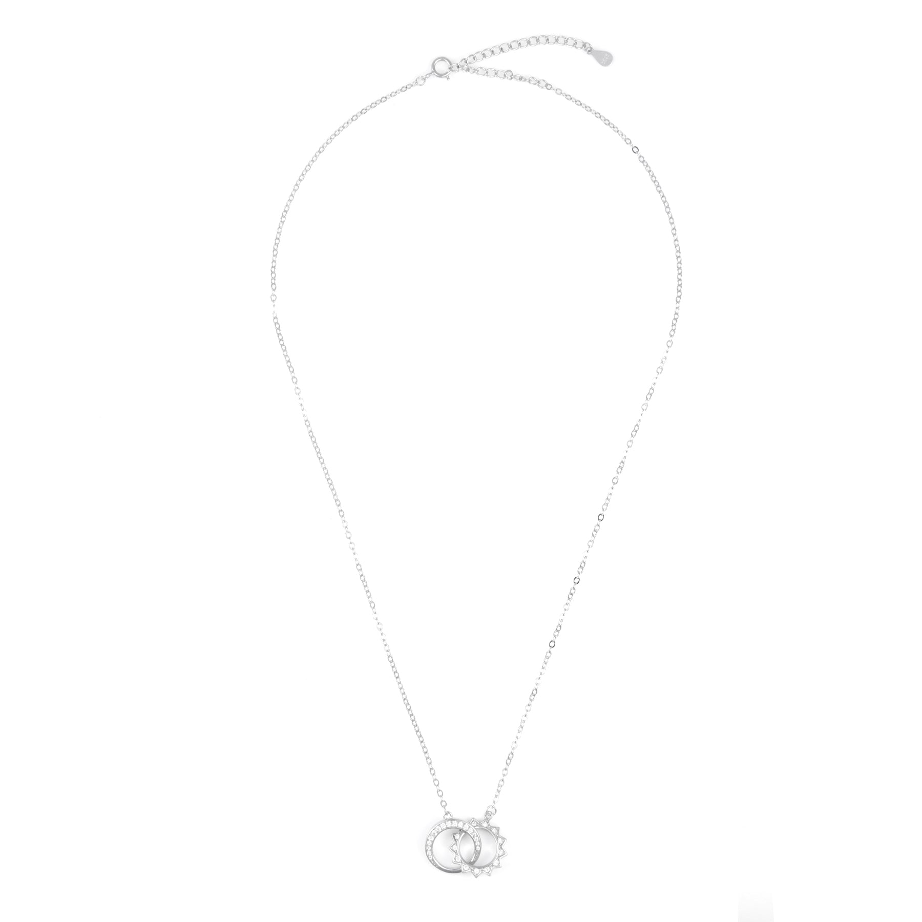 Silver Interlocking loop Pendant Chain set