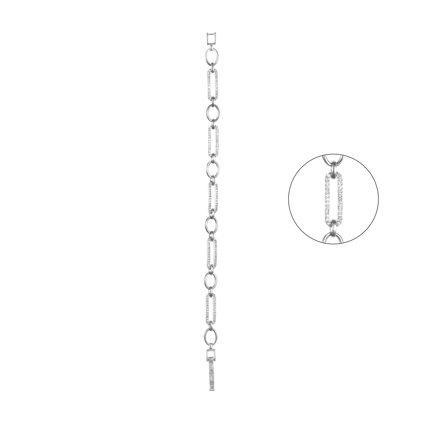 92.5 Sterling Silver CZ Diamond Bracelet