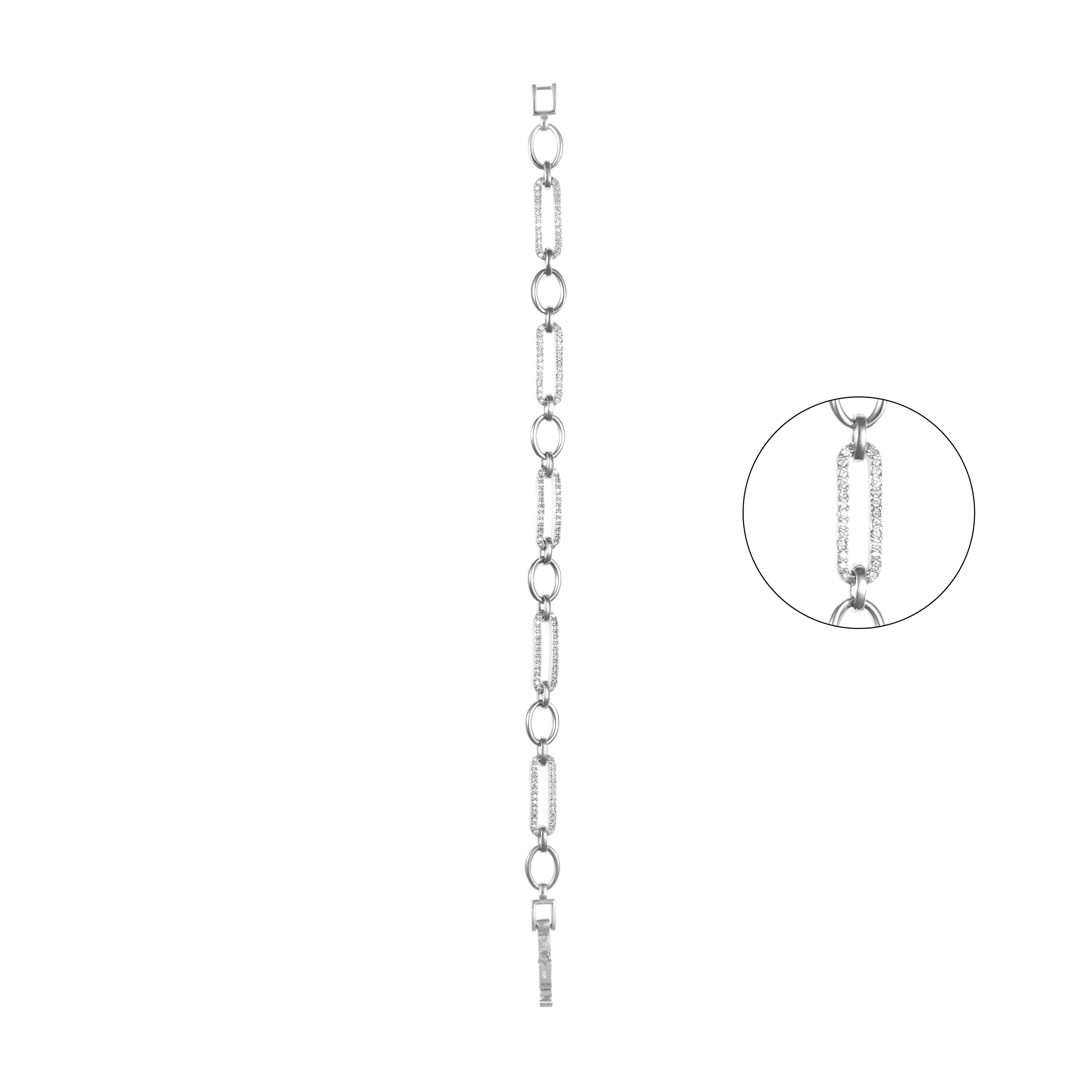 92.5 Sterling Silver CZ Diamond Bracelet