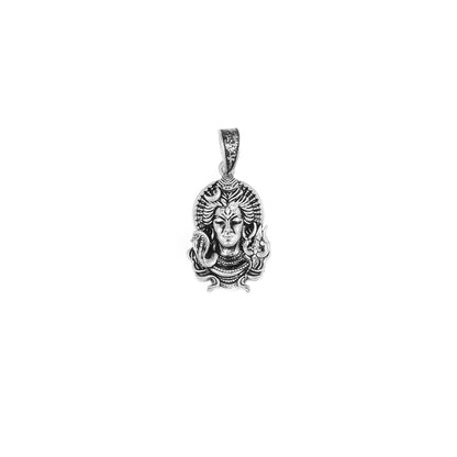 Silver Mahadev Pendant with Trishul – Lord Shiva Face Pendant | 4.24g