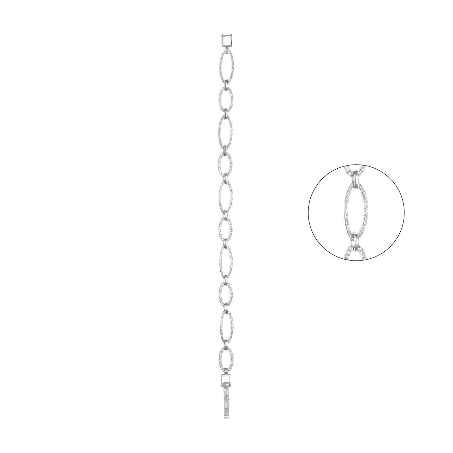 92.5 Sterling Silver CZ Diamond Bracelet