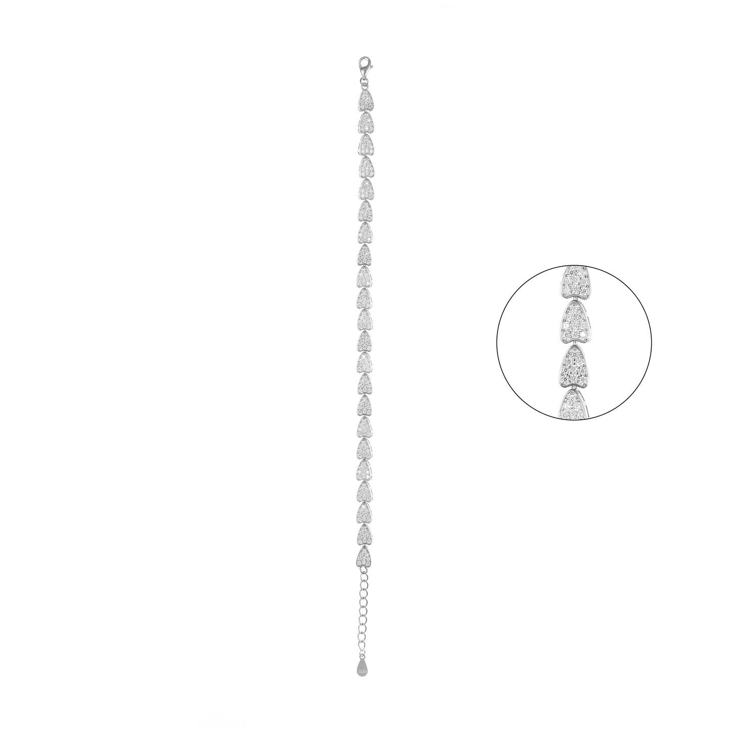 92.5 Sterling Silver CZ Diamond Bracelet