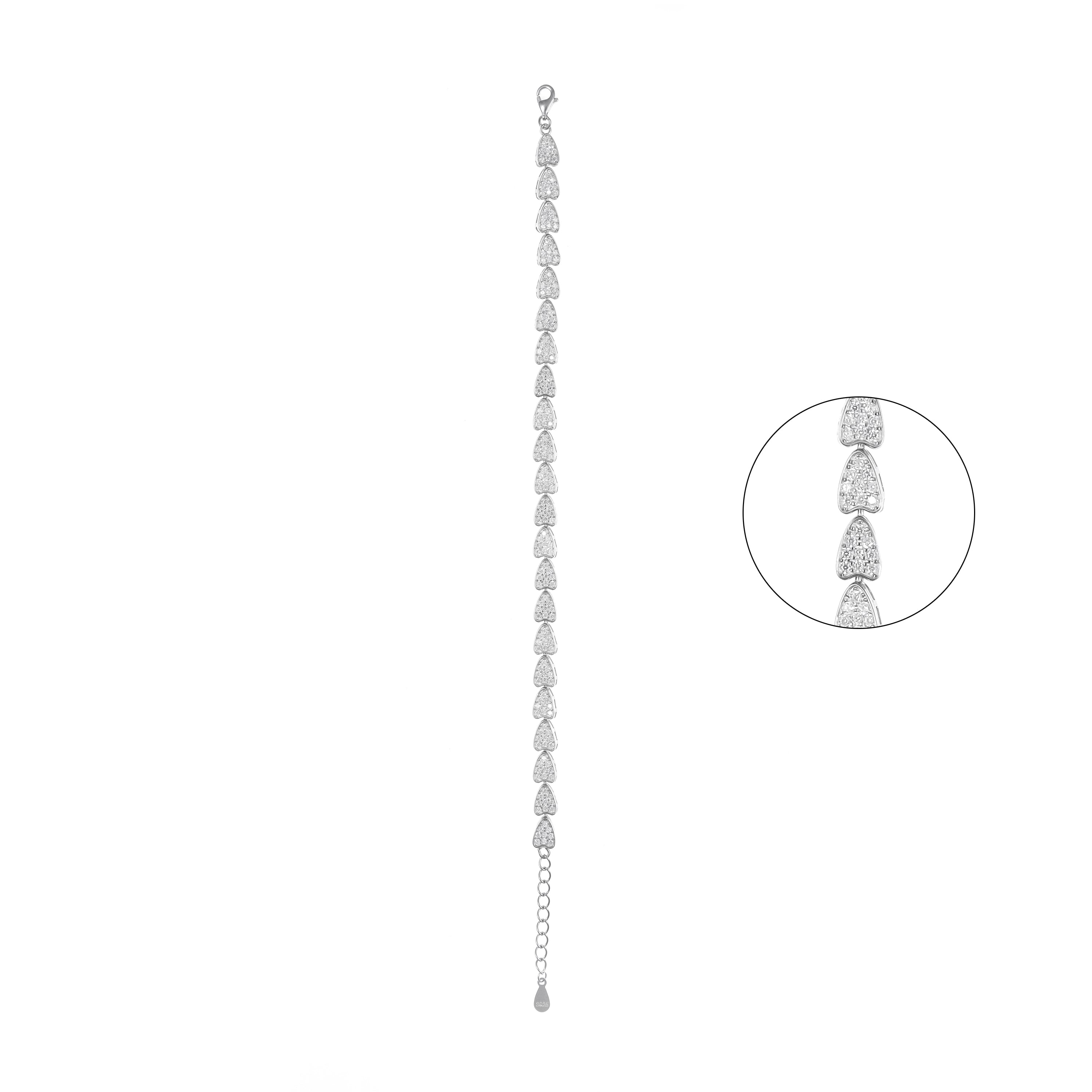 92.5 Sterling Silver CZ Diamond Bracelet