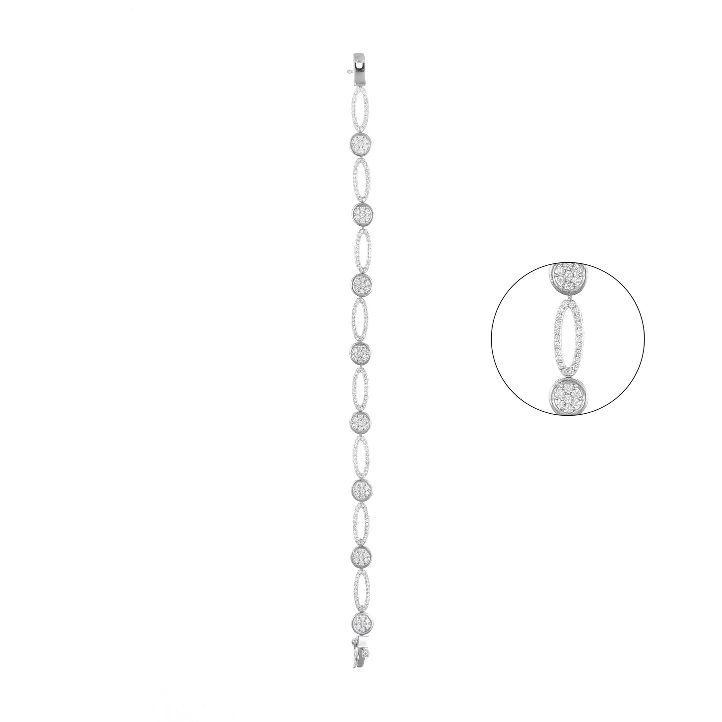 92.5 Sterling Silver CZ Diamond Bracelet