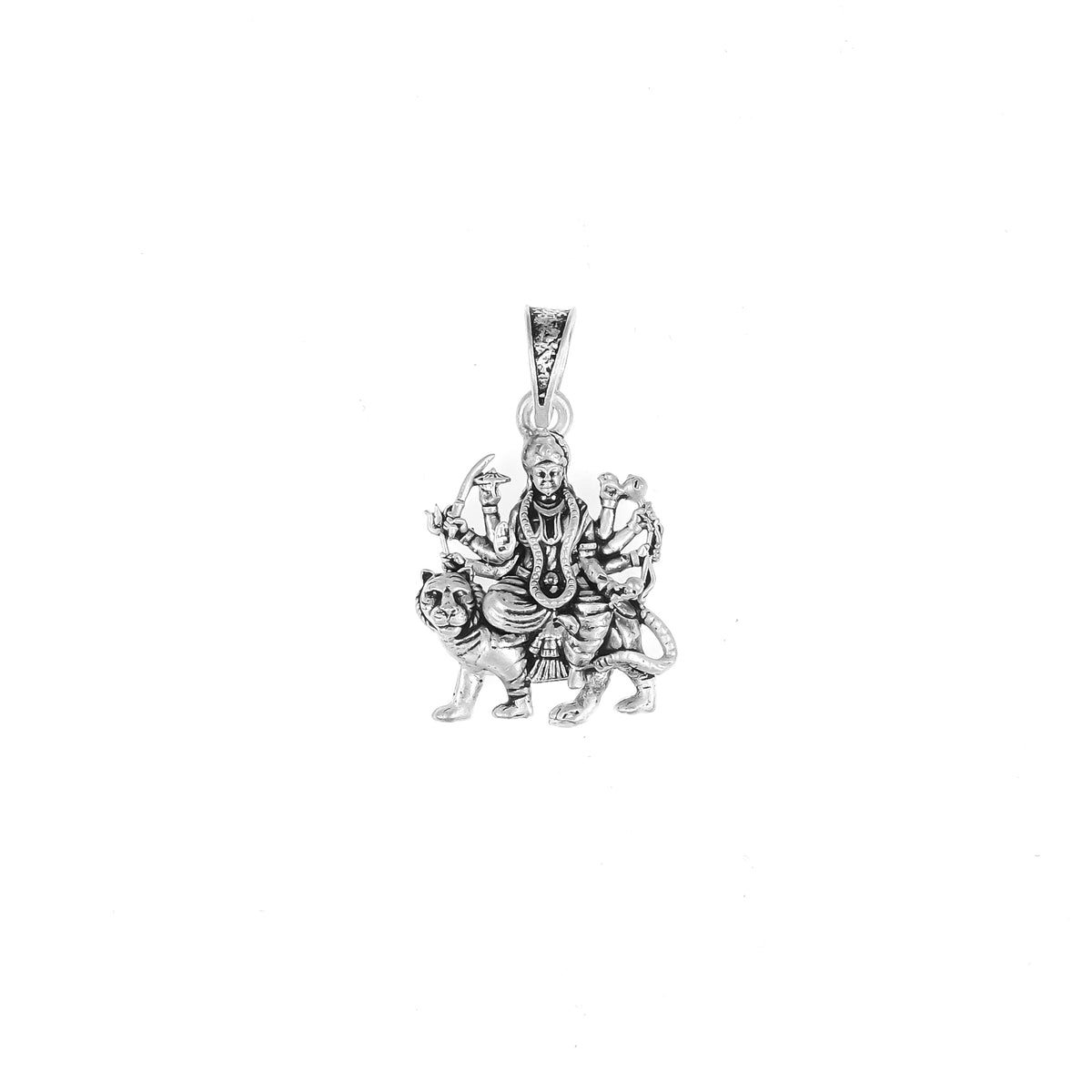 Silver Maa Durga Pendant in Silver | 5.38 g