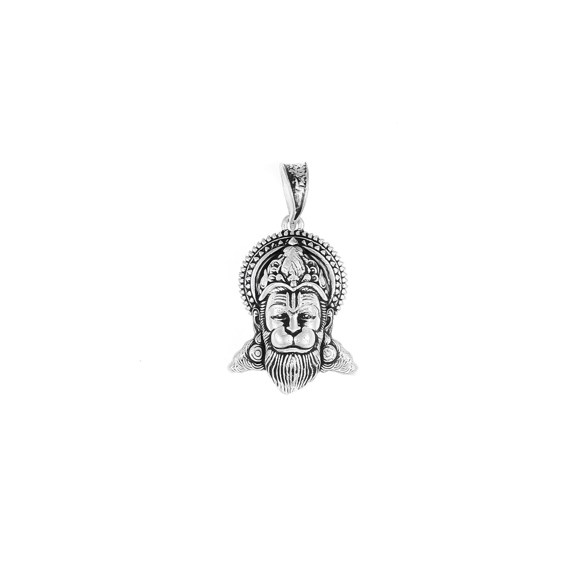 Silver Hanuman Ji Pendant – Detailed Bajrang Bali Face Design | 4.17g