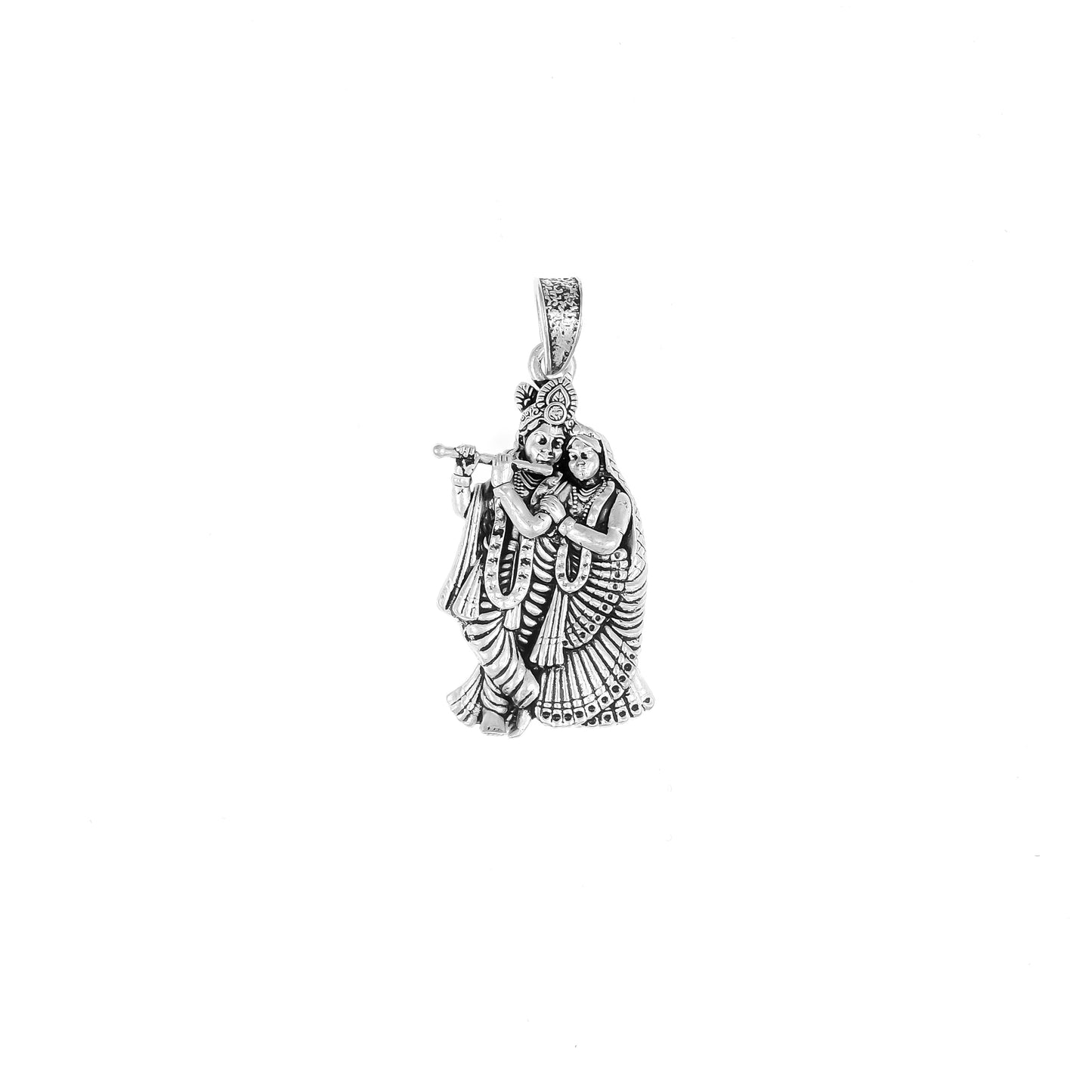 Silver Radha Krishna Pendant in Silver | 6.84 g