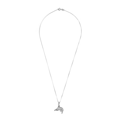 92.5 Sterling Silver Dolphin Pendant Necklace for Women