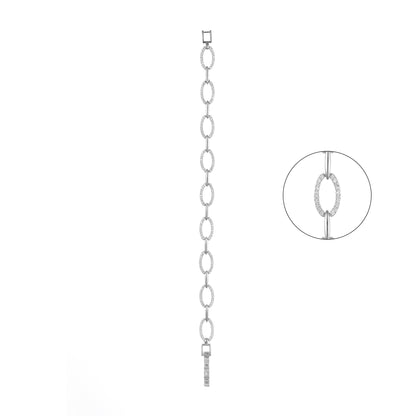 92.5 Sterling Silver CZ Diamond Bracelet