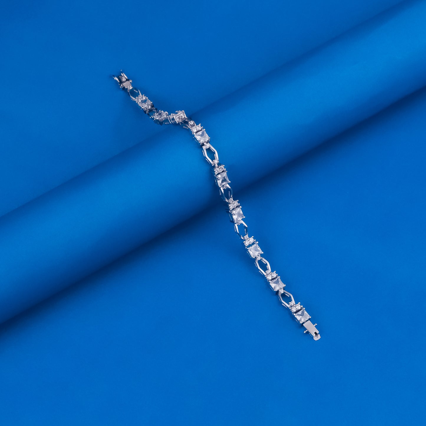 92.5 Sterling Silver CZ Diamond Bracelet