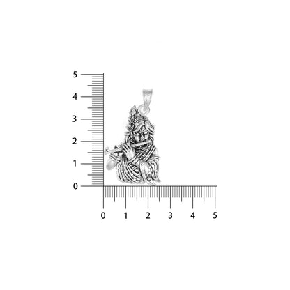 Silver Lord Krishna Flute Pendant in Silver | 9.09 g