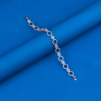 92.5 Sterling Silver CZ Diamond Bracelet