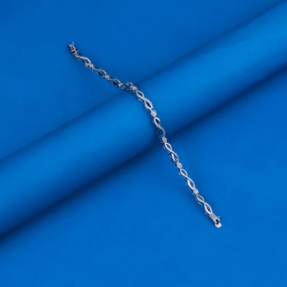 92.5 Sterling Silver Infinity CZ Diamond Bracelet
