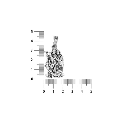 Silver Radha Krishna Pendant in Silver | 6.84 g