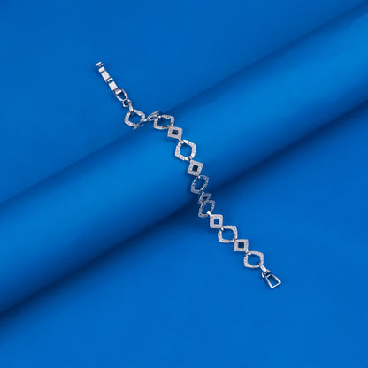 92.5 Sterling Silver CZ Diamond Bracelet