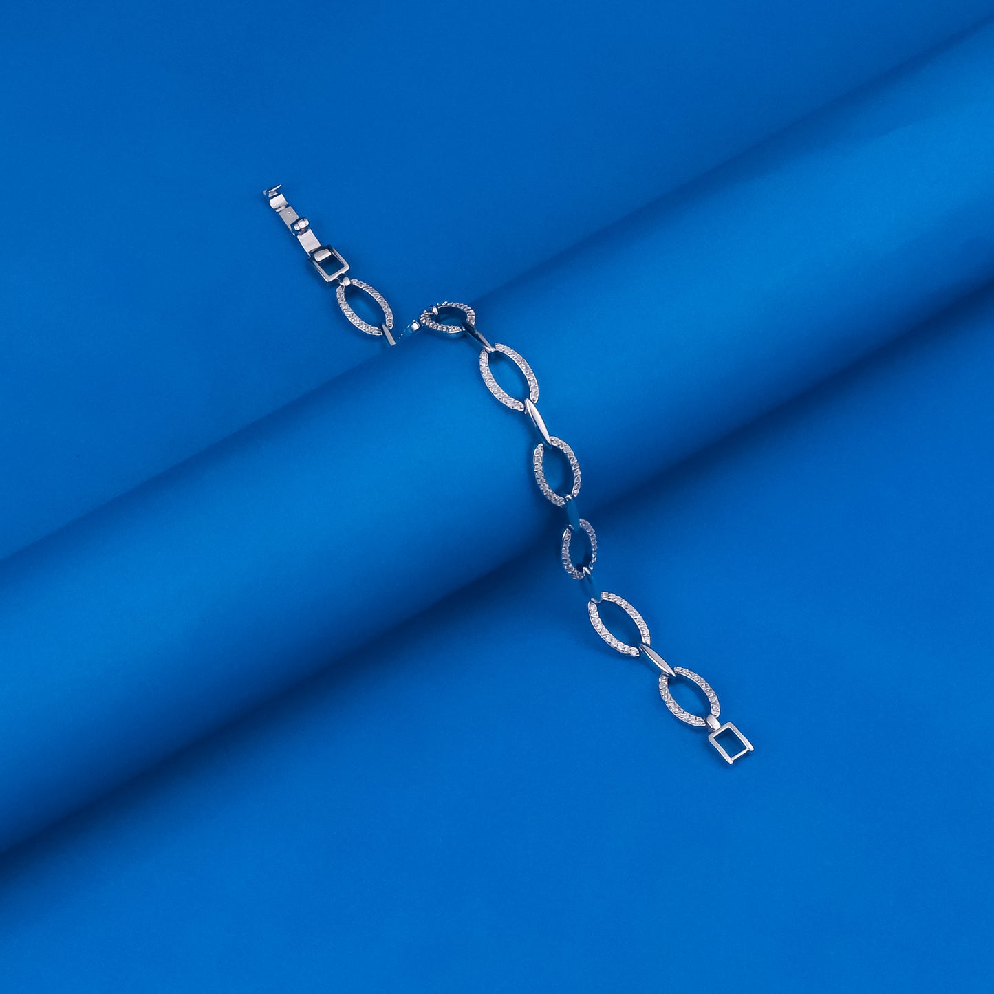 92.5 Sterling Silver CZ Diamond Bracelet