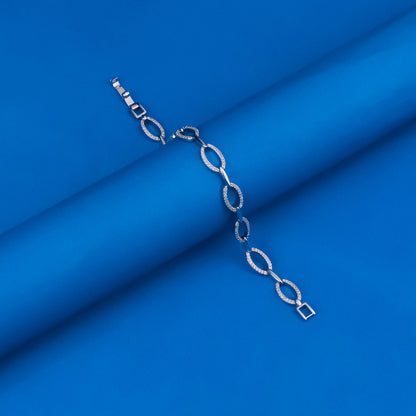 92.5 Sterling Silver CZ Diamond Bracelet