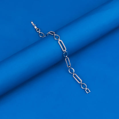 92.5 Sterling Silver CZ Diamond Bracelet