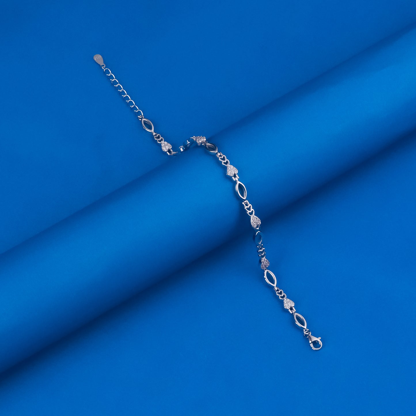 92.5 Sterling Silver CZ Diamond Bracelet