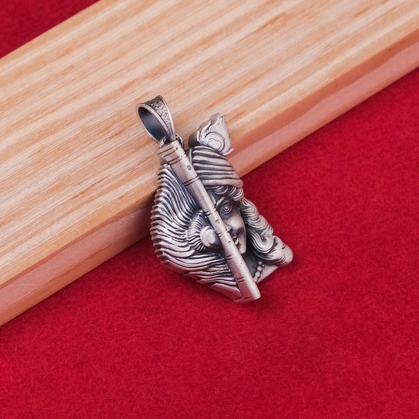 Silver Antique Krishna Pendant