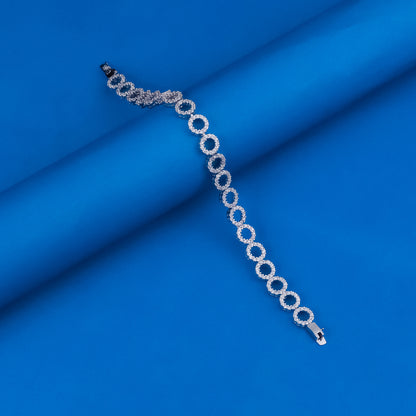 92.5 Sterling Silver CZ Diamond Bracelet