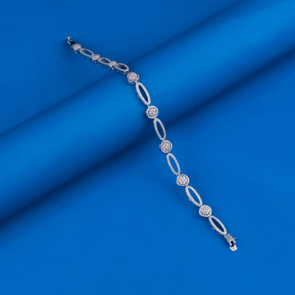 92.5 Sterling Silver CZ Diamond Bracelet