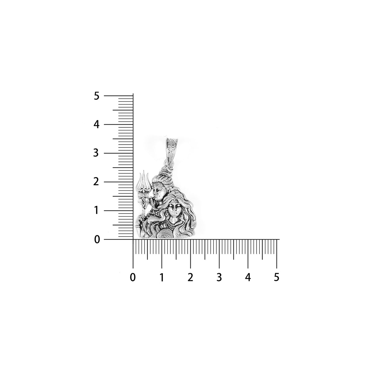 Silver Shiv Parvati Pendant – Divine God Pendant in Silver | 4.8g