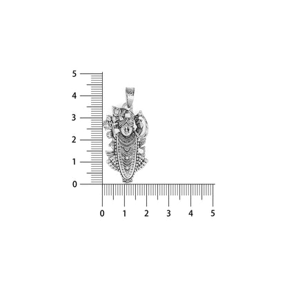 Silver Shrinathji Pendant (Nathdwara Krishna Design) – Antique Finish | 8.08g