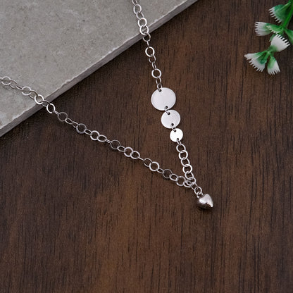Silver Tanmaniya Heart Pendant Chain Set