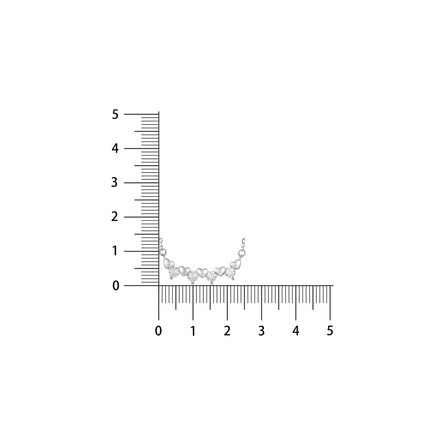 Silver Heart Pendant chain set