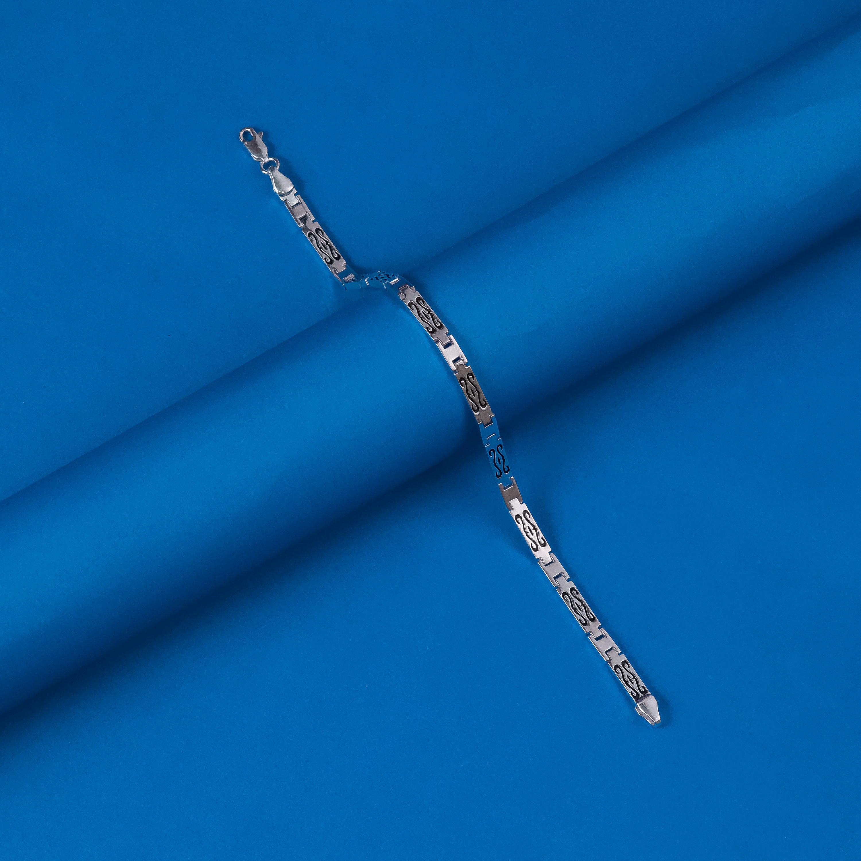 Sterling Silver Men Bracelet Oxidised