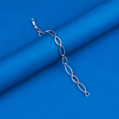 92.5 Sterling Silver CZ Diamond Bracelet