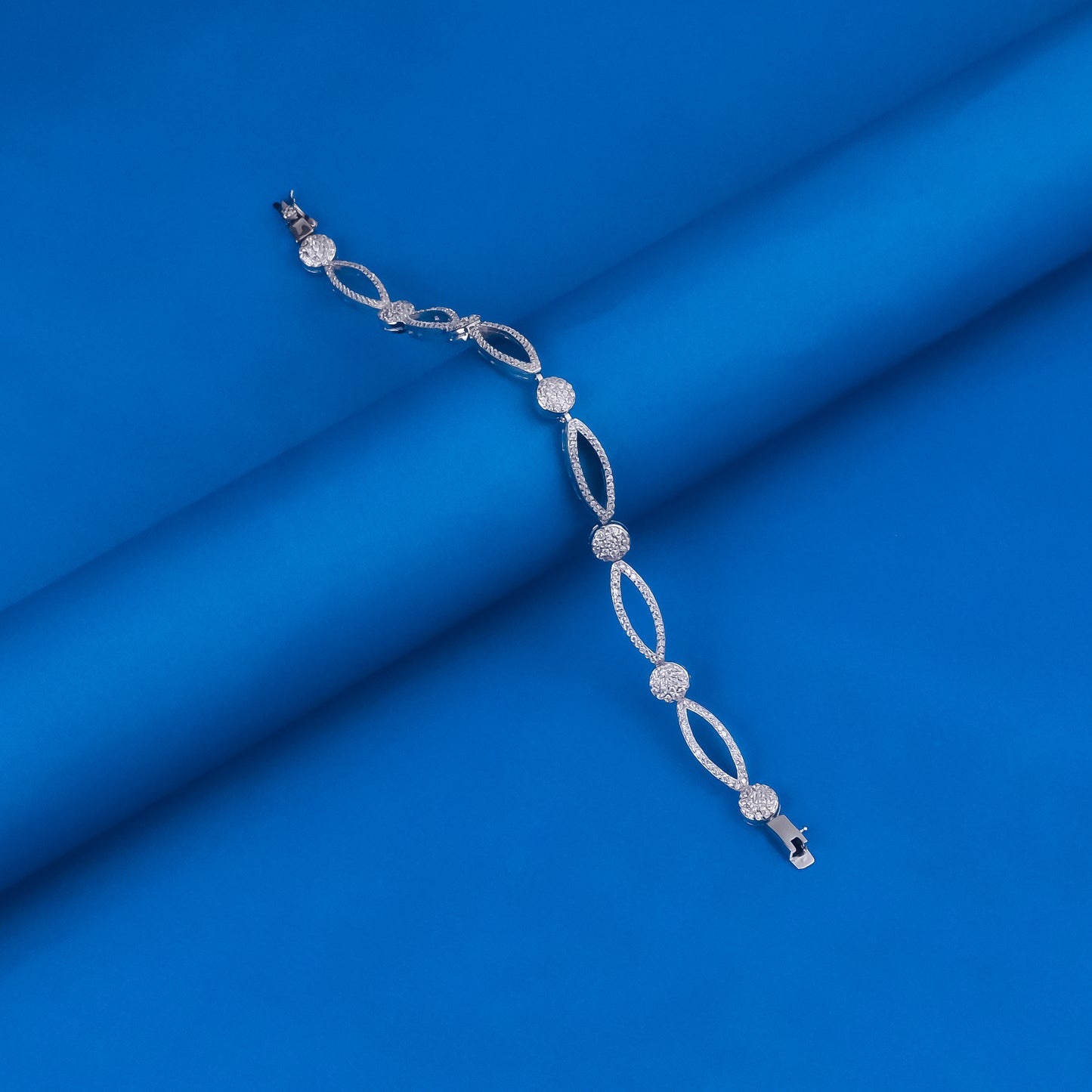 92.5 Sterling Silver CZ Diamond Bracelet