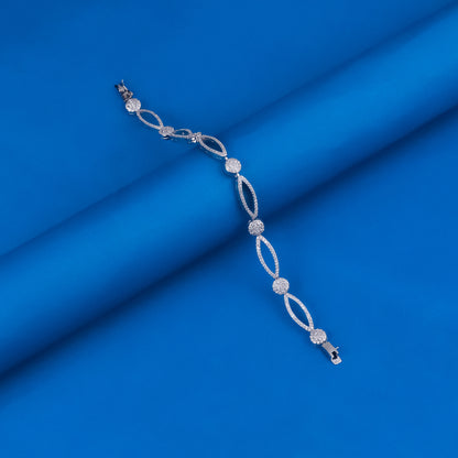 92.5 Sterling Silver CZ Diamond Bracelet
